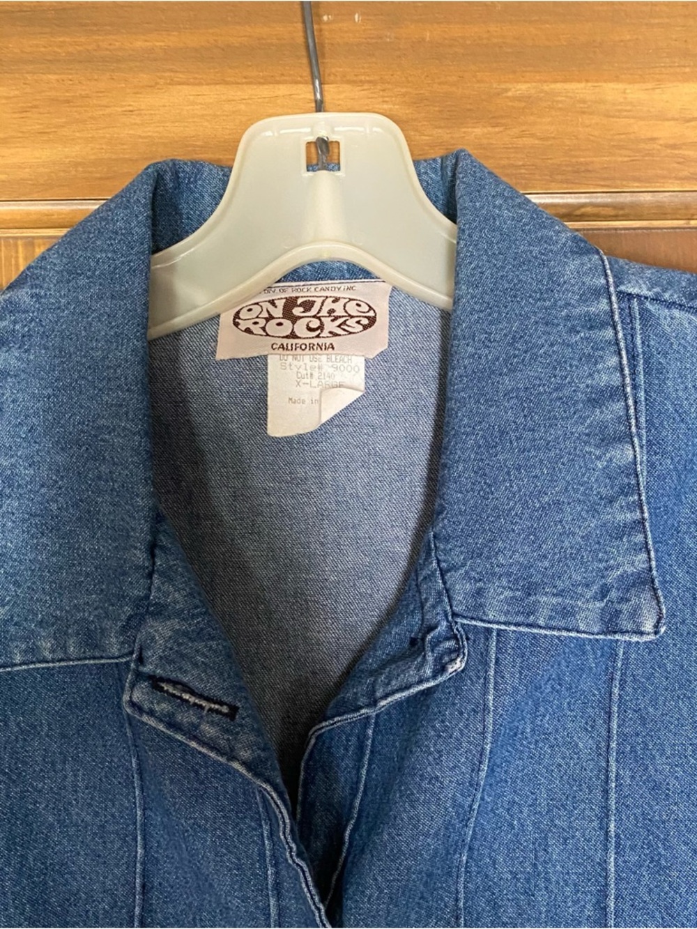 On The Rocks Blue Denim Lightweight Button-Front Jacket - Picture 4 of 7